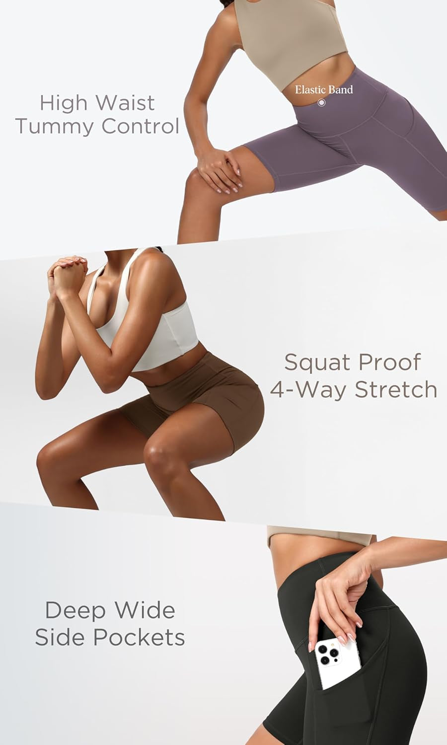 Women'S Tummy Control Biker Shorts 2.0 with Pockets High Waist Athletic Workout Yoga Shorts-3.5''/ 5"/ 8" / 10" Inseam