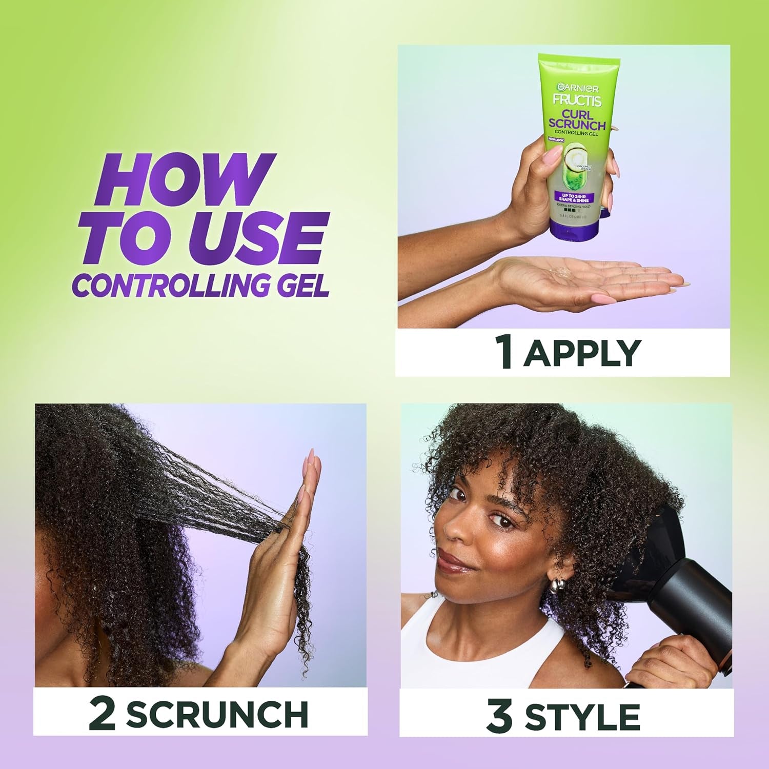 Fructis Style Curl Sculpt Conditioning Cream Gel for Bounce & Moisture, 5.1 Fl Oz, 1 Count (Packaging May Vary)