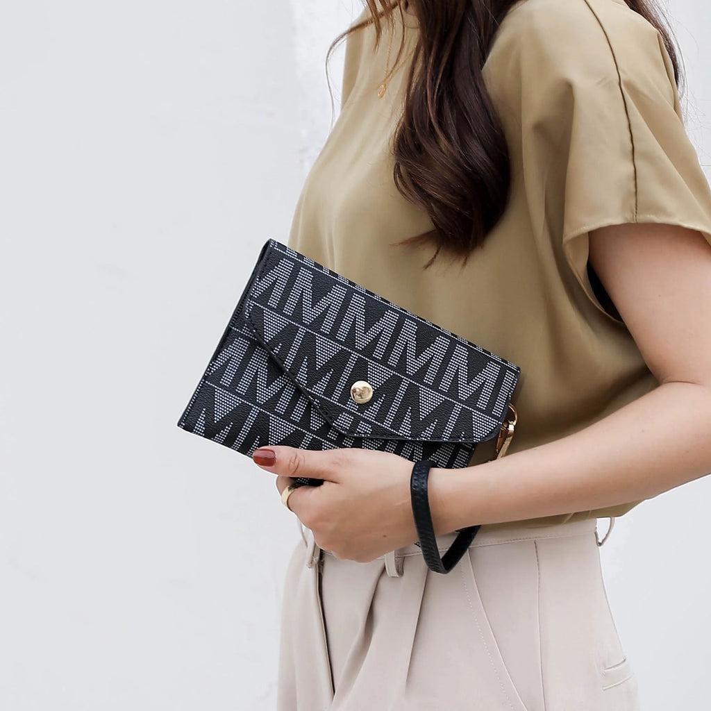 Marimar Women's 4-Piece Tote Bag Set with Pouch and Wristlet - Stylish Chocolate Brown by Mia K