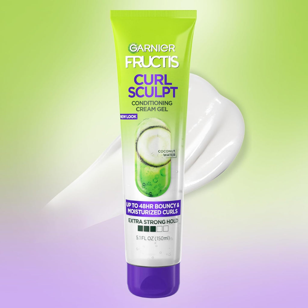 Fructis Style Curl Sculpt Conditioning Cream Gel for Bounce & Moisture, 5.1 Fl Oz, 1 Count (Packaging May Vary)