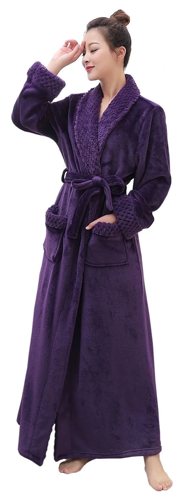 Luxuriously Soft  Women's Fleece Bathrobe - Cozy Long Spa Robe for Ultimate Comfort