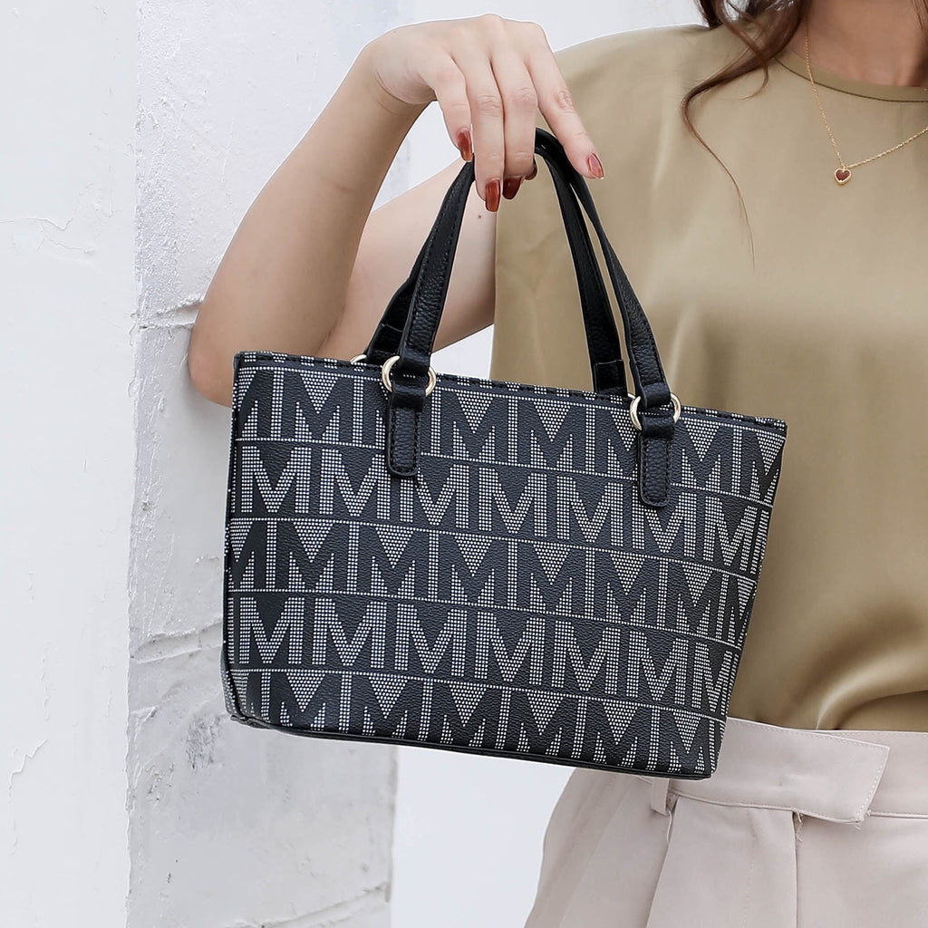 Marimar Women's 4-Piece Tote Bag Set with Pouch and Wristlet - Stylish Chocolate Brown by Mia K