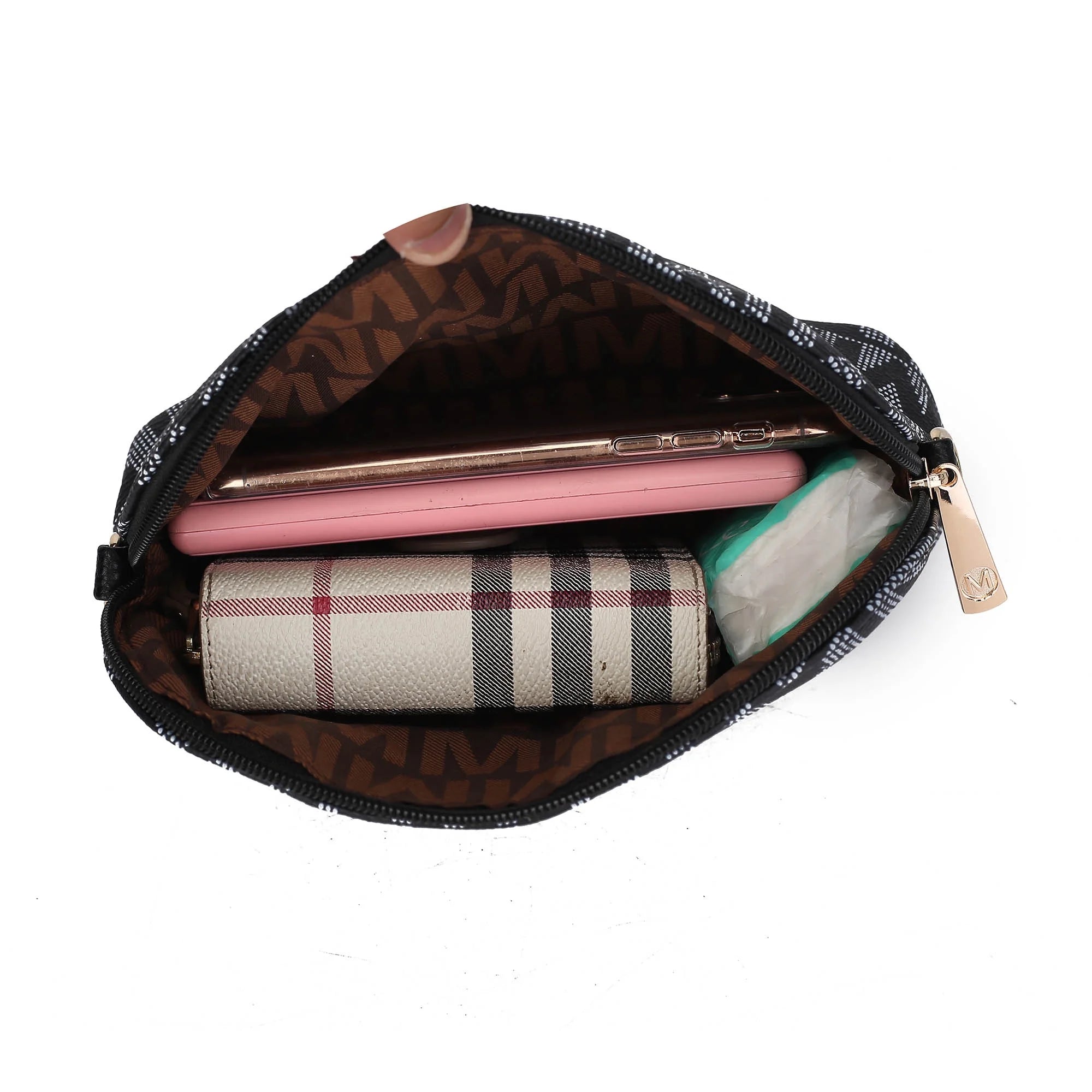 Marimar Women's 4-Piece Tote Bag Set with Pouch and Wristlet - Stylish Chocolate Brown by Mia K