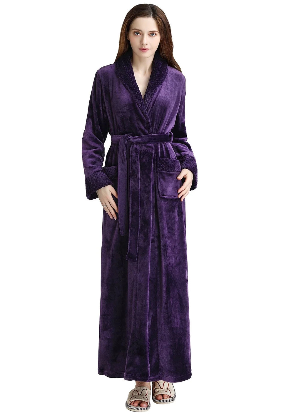 Luxuriously Soft  Women's Fleece Bathrobe - Cozy Long Spa Robe for Ultimate Comfort